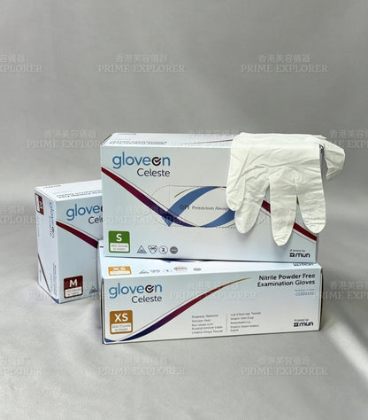 150FC CELESTE NITRILE GLOVE P.F. 200 WHITE