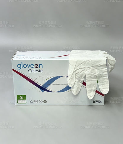 150FC CELESTE NITRILE GLOVE P.F. 200 WHITE